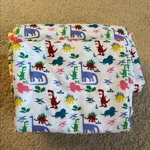 Dinosaur Print Kids Twin Sheet and Fitted Sheet with Pillow Case